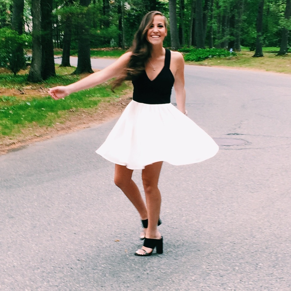 Beautiful black and white dress